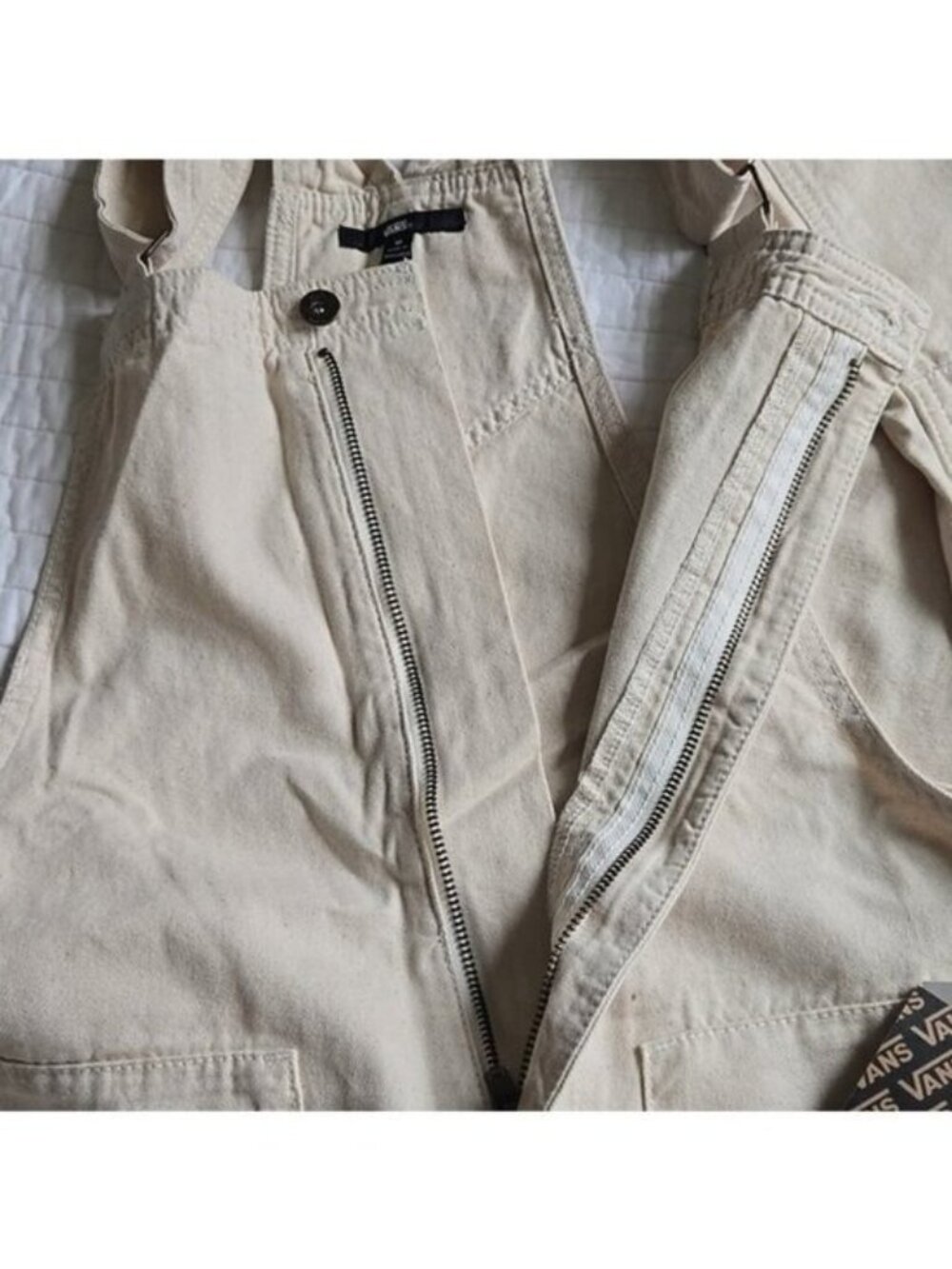Vans Cotton Stryker Overalls Women X Small Workwear Inspired Cream 072026 - Picture 8 of 12